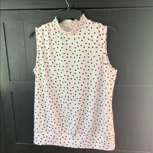 Perspective concept black polka dot mock tank